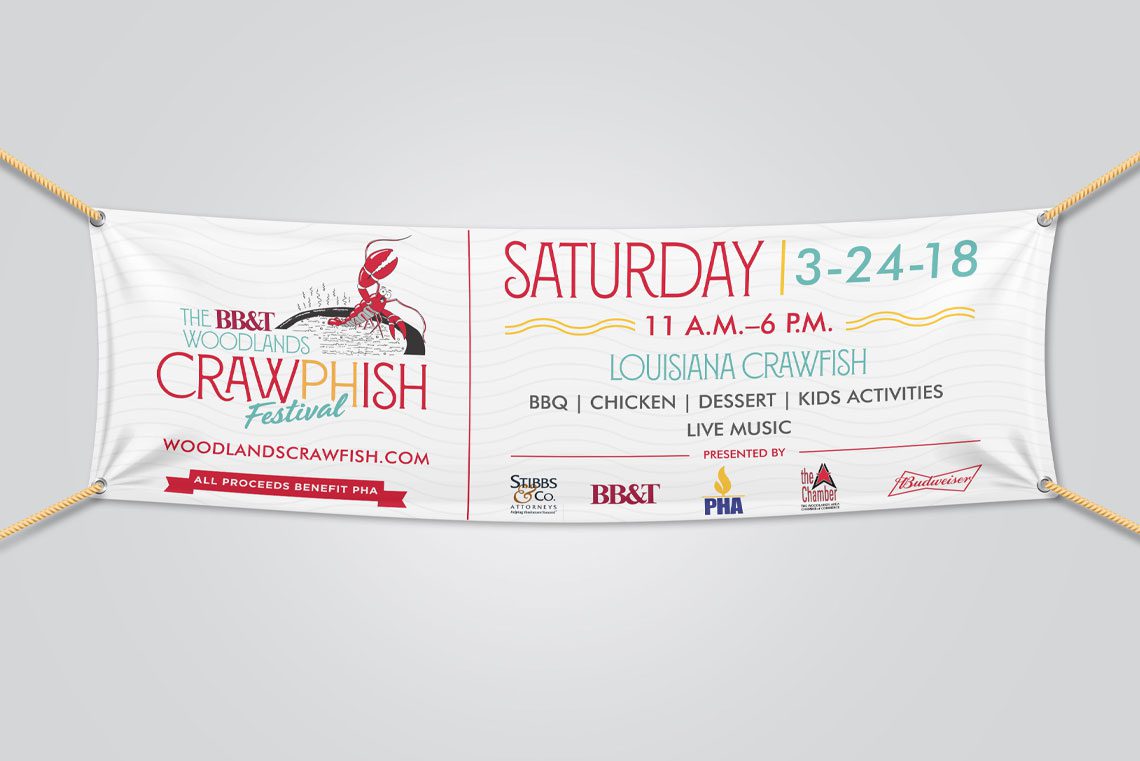 The Woodlands CrawPHish Festival Banner